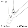 Zilveren ketting met vierkante hanger gegraveerd met letter Y op een slangenketting - Zilveren Letter Y (KN293425-Z)