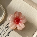 Pink translucent cherry blossom hair claw clip made of premium resin for women - 4cm / Glossy Plum Red