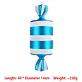Blue and white striped 40cm giant candy ornament with glitter for festive decoration - Blue Cylindrical Stripe