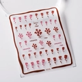 Vintage 3D red rose nail stickers model KX330 with romantic floral art designs - Red Pink Rose Style (KX330)