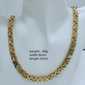 Golden Byzantine necklace for men, 8mm width, 55cm length, 84g weight on mannequin - 8mm*55cm / Gold
