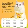 Adjustable duck print cat harness with size chart for small to large pets - XS / Yellow Duck Set