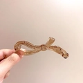 Elegant amber brown transparent bow banana hair clip for stylish ponytail styling - Bow / Light Coffee