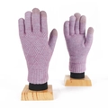 Pink purple winter knitted touch screen gloves with diamond pattern for warmth - One Size / Light Purple