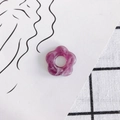 Deep purple resin flower pendant with white marble texture for DIY jewelry making - Purple Marble