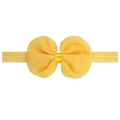 Elastic baby headband with a vibrant yellow chiffon bow for newborns and infants - Yellow