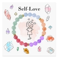 8mm multi-colored natural stone beads bracelet with gold spacers and self-love card - Self-Love Healing Style 3 (Self-Love-3)
