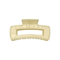 Minimalist cream marble textured square hair claw clip for women back head styling - 10.5cm Off-White Crackle