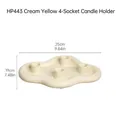 Bougeoir nuage en céramique à 4 trous blanc crème avec une finition mate - HP443 Bougeoir Nuage 4 Trous / Jaune Crème