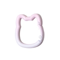 Mosquetón con forma de cabeza de gato y degradado rosa blanco para accesorios DIY - Rosa Degradado