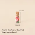 Miniature glass Christmas wish bottle with red and green clay fillers for DIY decor - No.118 - Colorful Candy Slice Glass Jar