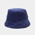 Navy blue corduroy bucket hat featuring a vintage wide-brim design for winter - M (56-58cm) / Navy Blue