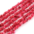Macro view of irregular red shell stone beads for DIY jewelry making and necklace crafts - 8*5mm (Approx. 220 Pcs) / Red Shell Chips