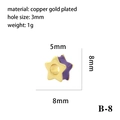 Star-shaped purple enamel bead in copper gold plating for DIY jewelry making - Purple Enamel Star (B-8)