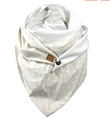 Beige thick winter scarf with white geometric patterns and cozy lining for warmth - 150*75cm / Beige White Geometric Leather Label (Image 45)