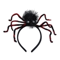Funny Halloween spider headband with black and red glitter legs on a white background - Black