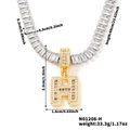 Golden H letter pendant necklace with silver iced out tennis chain for women - Letter H
