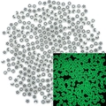 Glow in the dark acrylic beads with black star heart moon flower patterns - Star Moon Glow Translucent & Black