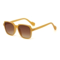 Gafas de sol cuadradas de gran tamaño a la moda con montura amarillo jengibre y lentes degradadas - Montura Té Claro Lentes Té Degradado