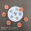 Stampo in silicone a 6 rose per resina gesso e mousse con fiori da 1,9 cm - Stampo per rose a 6 cavità