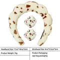 Plush beige leopard print skincare set with puffy headband and matching wristbands - 15-beige Polka Dot Leopard Print Headband + 1 Pair Of Wristbands
