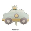 Matte finish police car foil balloon for kids birthday, light green color, 56cm x 50cm - Matte Police Car / 56cmx50cm