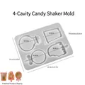 Molde de silicona para colgantes DIY de pata de gato y dulces, de 14,5x11 cm - 4 Cavidades Caramelos