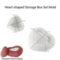 Ensemble de deux moules en silicone en forme de cœur pour boîtes de rangement et bougies - Ensemble de Moules de Boîte de Rangement Coeur (Grand + Petit)