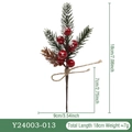 Baies de Noël artificielles avec pommes de pin, épines enneigées et nœud en jute 18cm - Aiguille de Pin de 18cm Pulvérisée de Neige Avec Baies