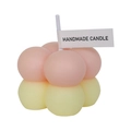 Handmade bubble cube scented candle in pink and yellow color mix for home decor - Summer Pink Yellow (Rose)