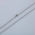 Classic silver stainless steel ball bead chain necklace for DIY jewelry with secure clasp - 1.5mm Bead Diameter (KN93483-Z) / 45cm