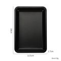 Black rectangular stainless steel tray, 18cm x 12.5cm size for makeup and tool storage - Rectangular Tray - Black