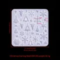 Christmas DIY silicone mold for resin earrings featuring snowflakes and tree patterns - Christmas Earring Mold-ED#196