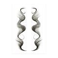 Adesivi per tatuaggi per capelli ricci neri per lo styling della fronte e bordi - Texture Capelli Simulata (HE-03)