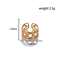 Gold stainless steel adjustable open ring in hollow chain design with size specifications - MN467-Gold