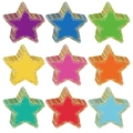 Pack de 108 estrellas huecas de colores con bordes de puntos para decorar tablones - Estilo Estrella / 108 Hojas + 120 Puntos de Pegamento