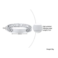 Polished silver stainless steel ID bracelet with 10mm width and strap style chain - Silver 10mm*21cm