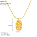 Collar con colgante del zodiaco Aries en acero inoxidable bañado en oro 18K y circón - Aries (SP600G-1)