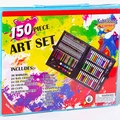 Set artistico da 150 pezzi per bambini con pennarelli e pastelli in valigetta blu - Set da 150 pezzi / Blu