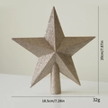 Golden glitter star tree topper with 20cm height for Christmas home decoration - 20cm / Champagne Gold