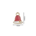 Red and white Christmas bell alloy charm for DIY jewelry making, 1.25cm height - 2364 Red White Bell