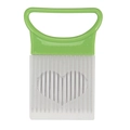 Green stainless steel onion holder with heart-shaped handle for precise slicing - Green