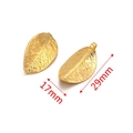 Golden stainless steel leaf pendant for DIY jewelry making, size 29mm x 17mm - Gold 29x17mm
