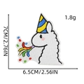 Détail de la broderie alpaga de fête avec dimensions 7x6,5cm pour vêtements d'enfants - Patch de Fête 16# (Licorne/Alpaga)