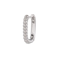 Silver geometric huggie hoop earrings with classic twisted rope texture design - Twist Pattern / Silver