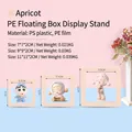 Set of apricot floating display boxes for rings and jewelry in three various sizes - Round Base / Apricot