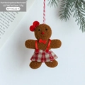 Lebkuchen-Mädchen Plüschfigur mit roter Schleife und Kleid für Weihnachtsbaum - Lebkuchenmann D