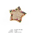Star-shaped copper pendant with white and multicolored zircon micro-pave setting - Pave Star Pendant