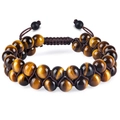 8mm Tiger Eye Double Row Bracelet