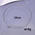 Slim silver cuban chain necklace 39cm length and 0.2cm width in stainless steel - Flat Cross Chain